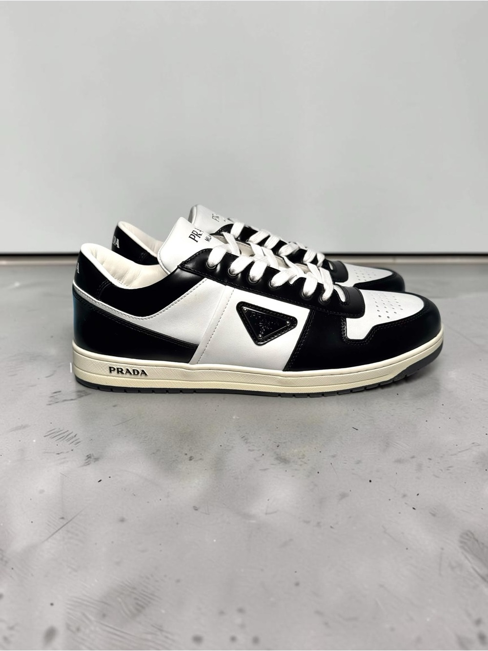 Prada Cream & Black Low-Top Men's Sneakers - Picture 3 of 11